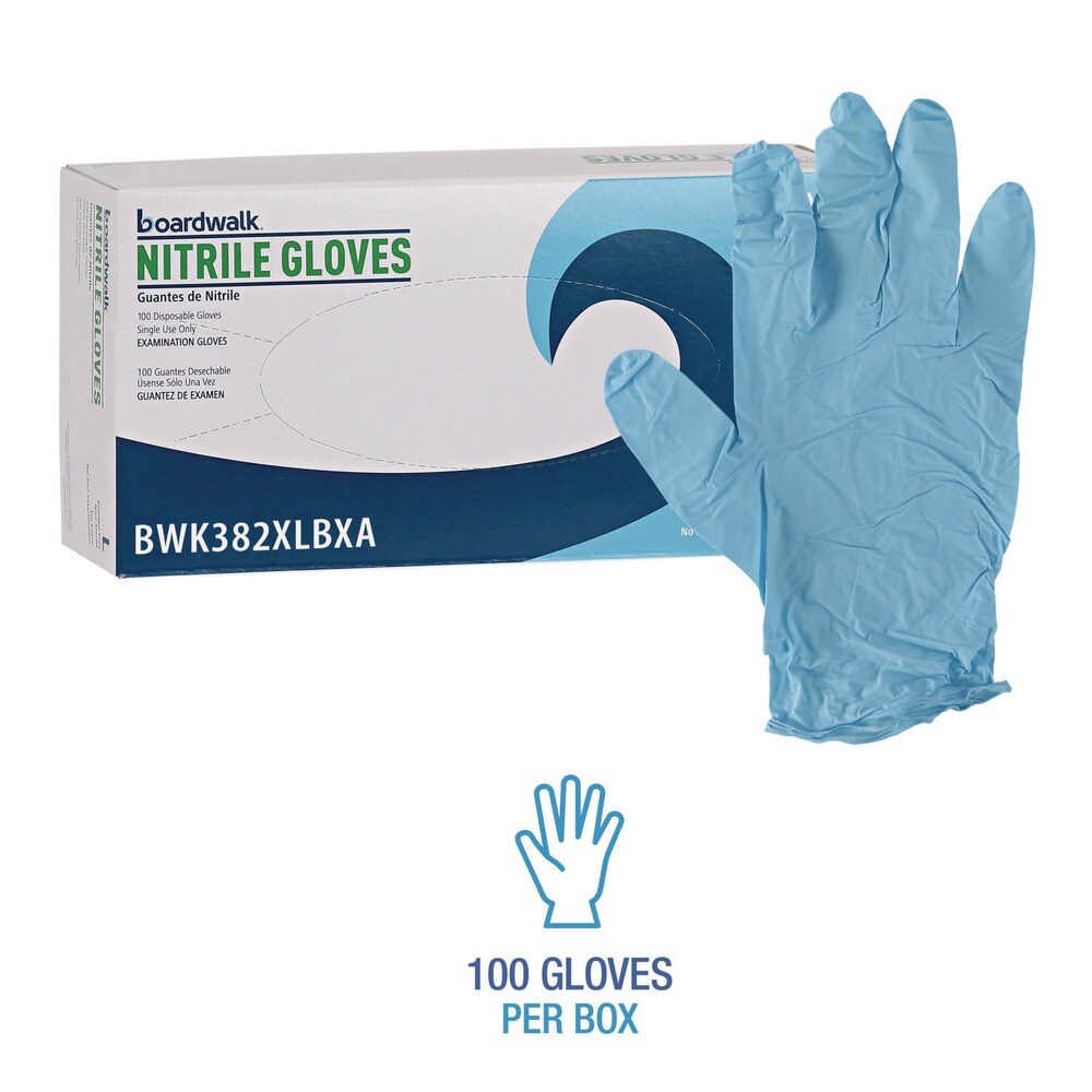 Boardwalk 5 mil Disposable Examination Nitrile Gloves - X-Large, Blue (100/Box)