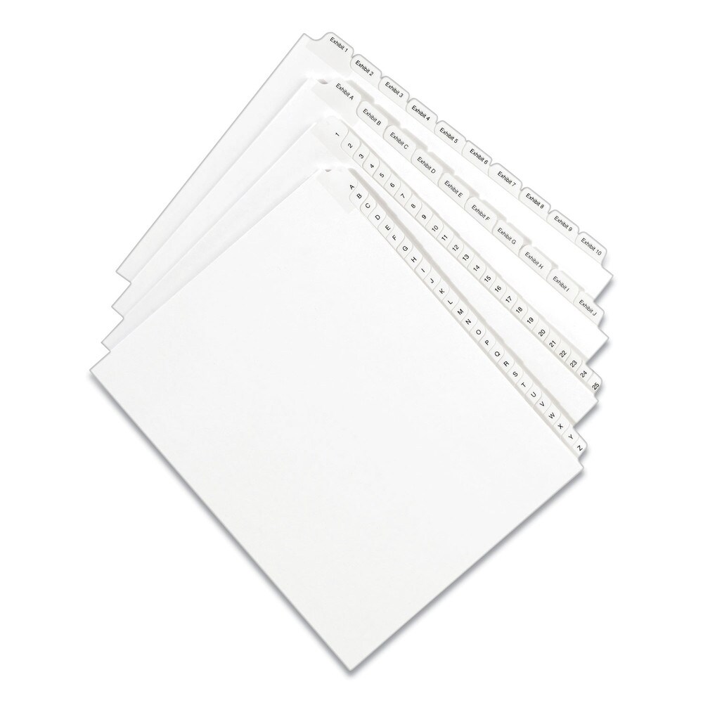 Avery 11 x 8.5 Allstate Style Preprinted Legal Exhibit Side 101 to 125 Tab Index Dividers - White (25-Pieces/Set)