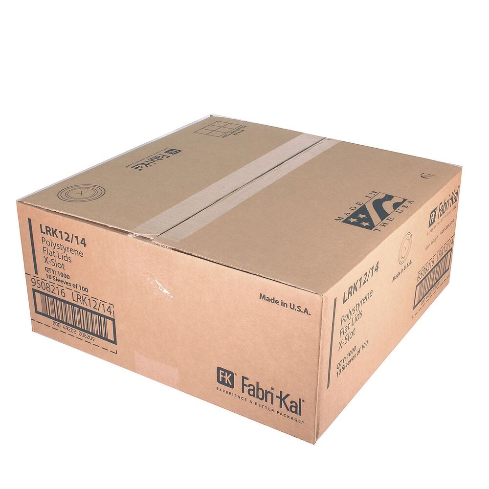 Fabri-Kal Kal-Clear/Nexclear Flat X-Style Straw Slot Plastic Drink Cup Lids Fits 12 oz. to 14 oz. Cold Cups - Translucent (1000/Carton)