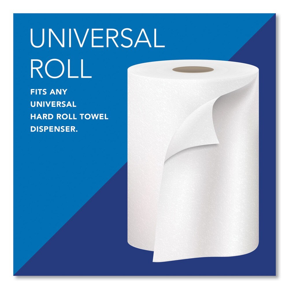 Scott 8 in. x 800 ft. 1.5 in. Core 1-Ply Essential 100% Recycled Fiber Hard Roll Towel - White (12 Rolls/Carton)