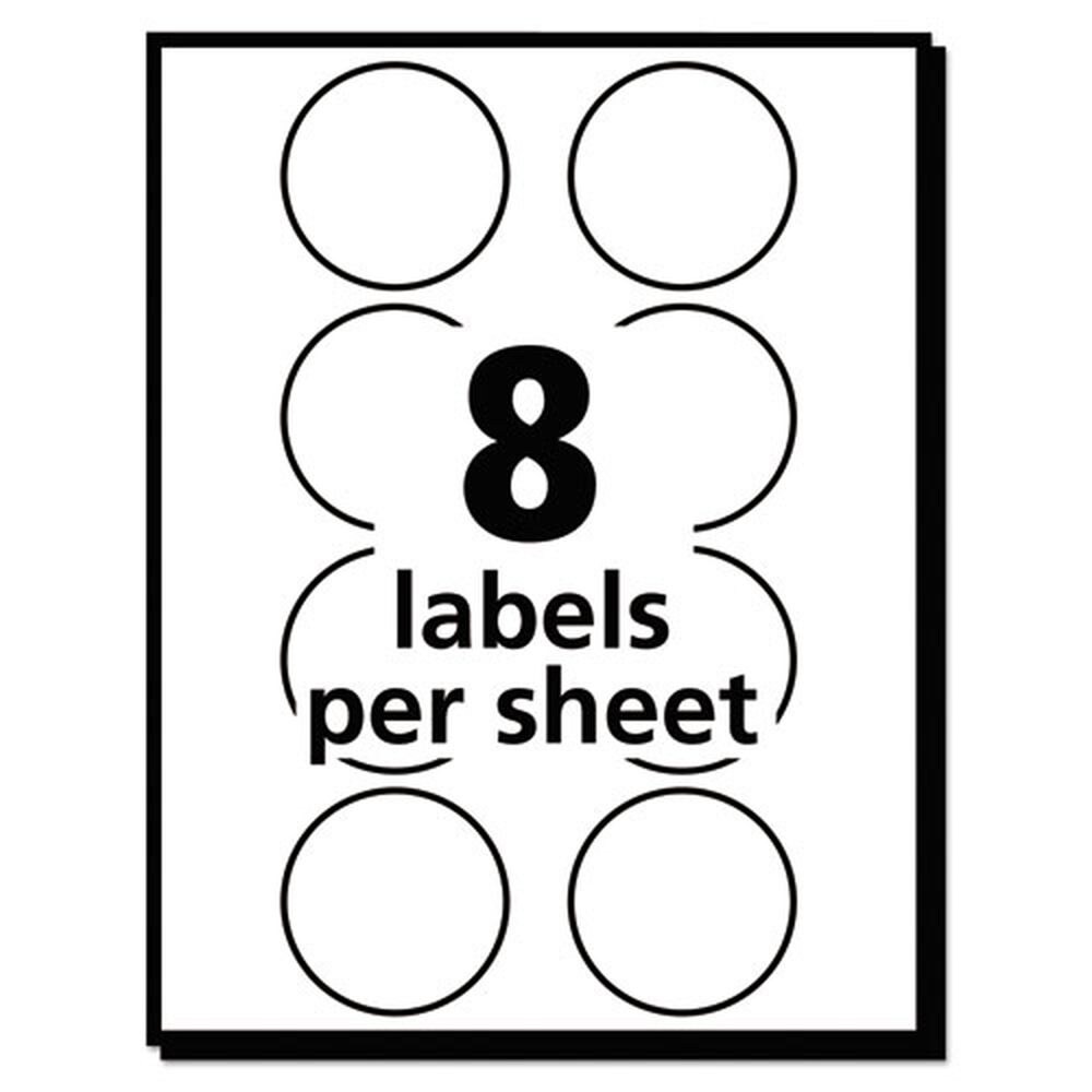 Avery 1.25 in. Diameter Printable Self-Adhesive Removable Color-Coding Labels - Neon Red (8/Sheet, 50 Sheets/Pack)