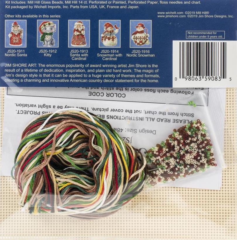 DIY Mill Hill Puppy Jim Shore Christmas Holiday Bead Cross Stitch Ornament Kit