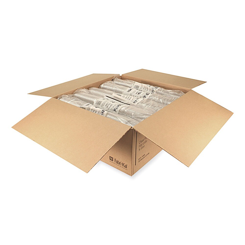 Fabri-Kal Greenware X-Slot Plastic Cold Drink Lids, Fits 12 oz to 20 oz Cold Cup - Clear (1000/Carton)