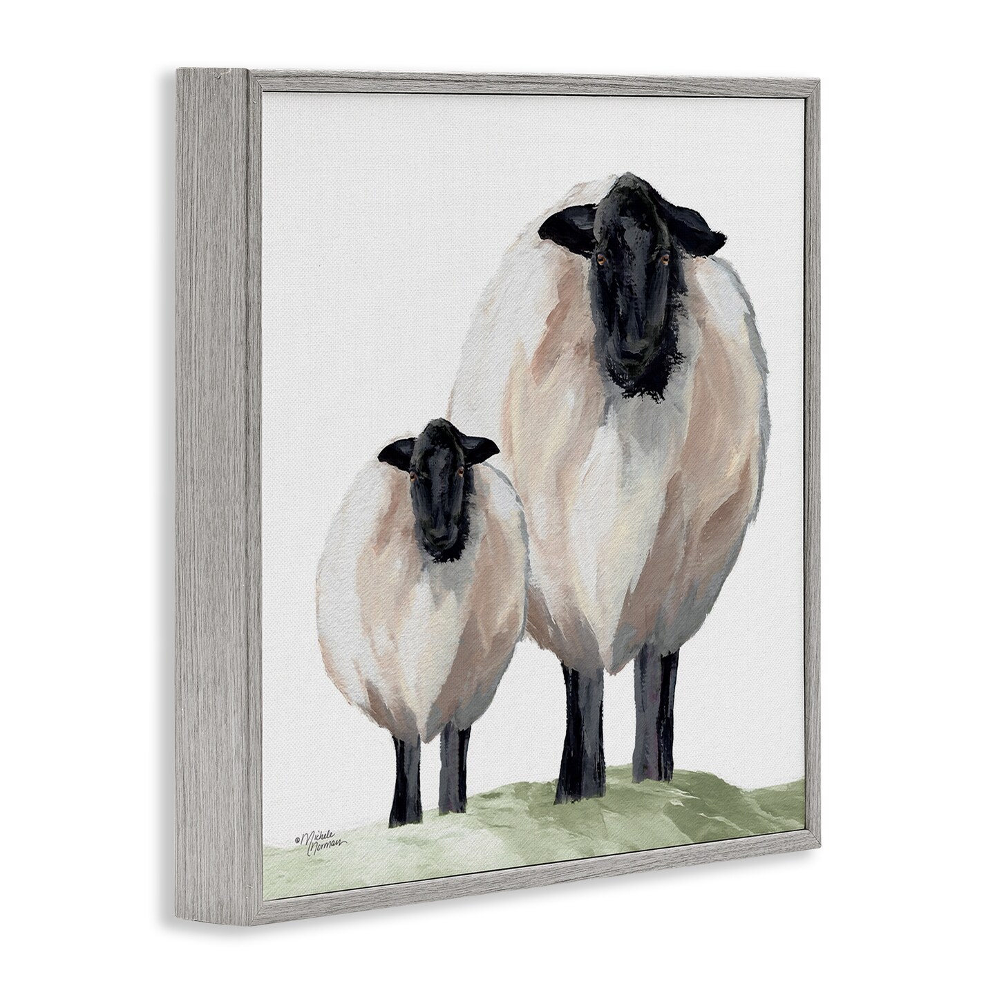 Stupell Industries Sheep And Lamb Portrait Framed Giclee, design by Michele Norman