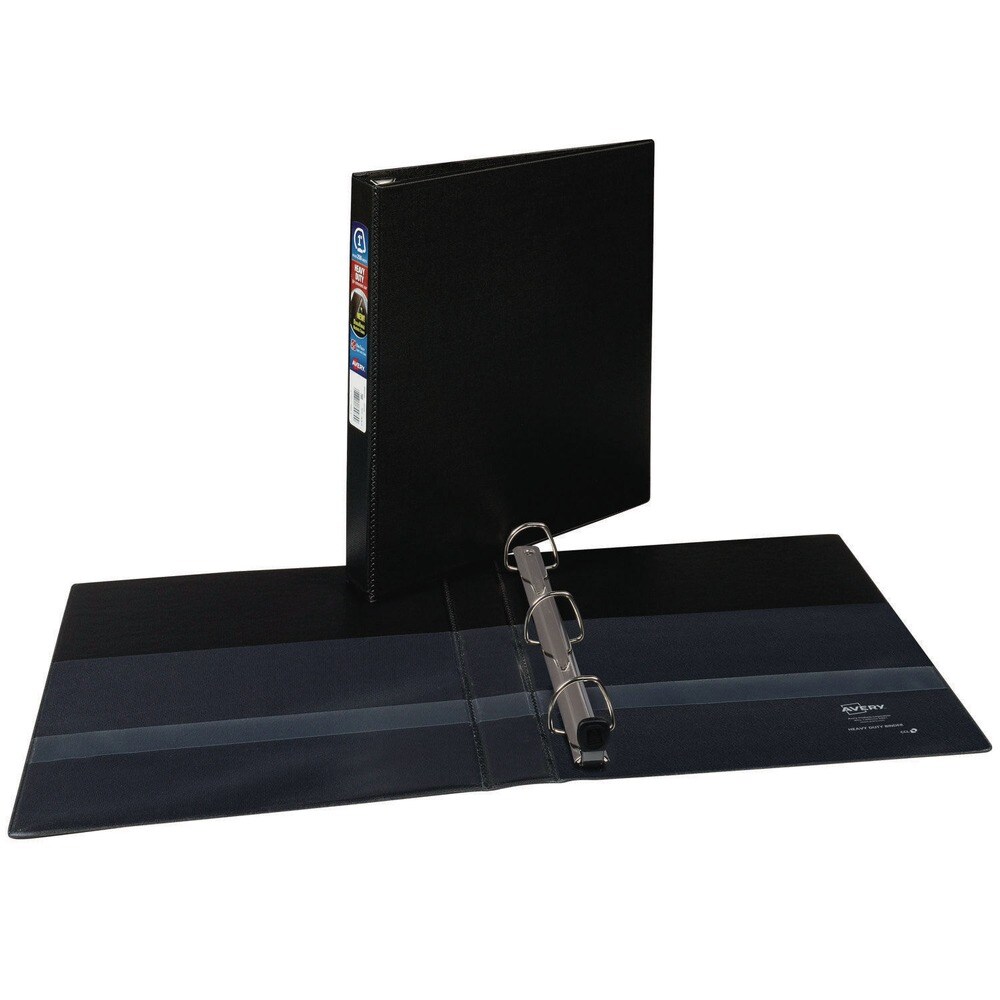 Avery 3 One Touch EZD Rings 1 in. Capacity 11 in. x 8.5 in. Heavy-Duty Non-View Binder with DuraHinge - Black