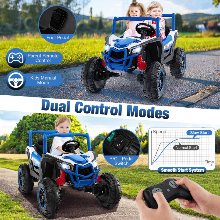 24V 2-Seater Kids Ride On UTV with Remote Control, Suspension, Lights and Music