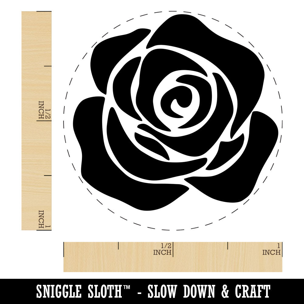 Rose Flower Solid Rubber Stamp for Stamping Crafting Planners