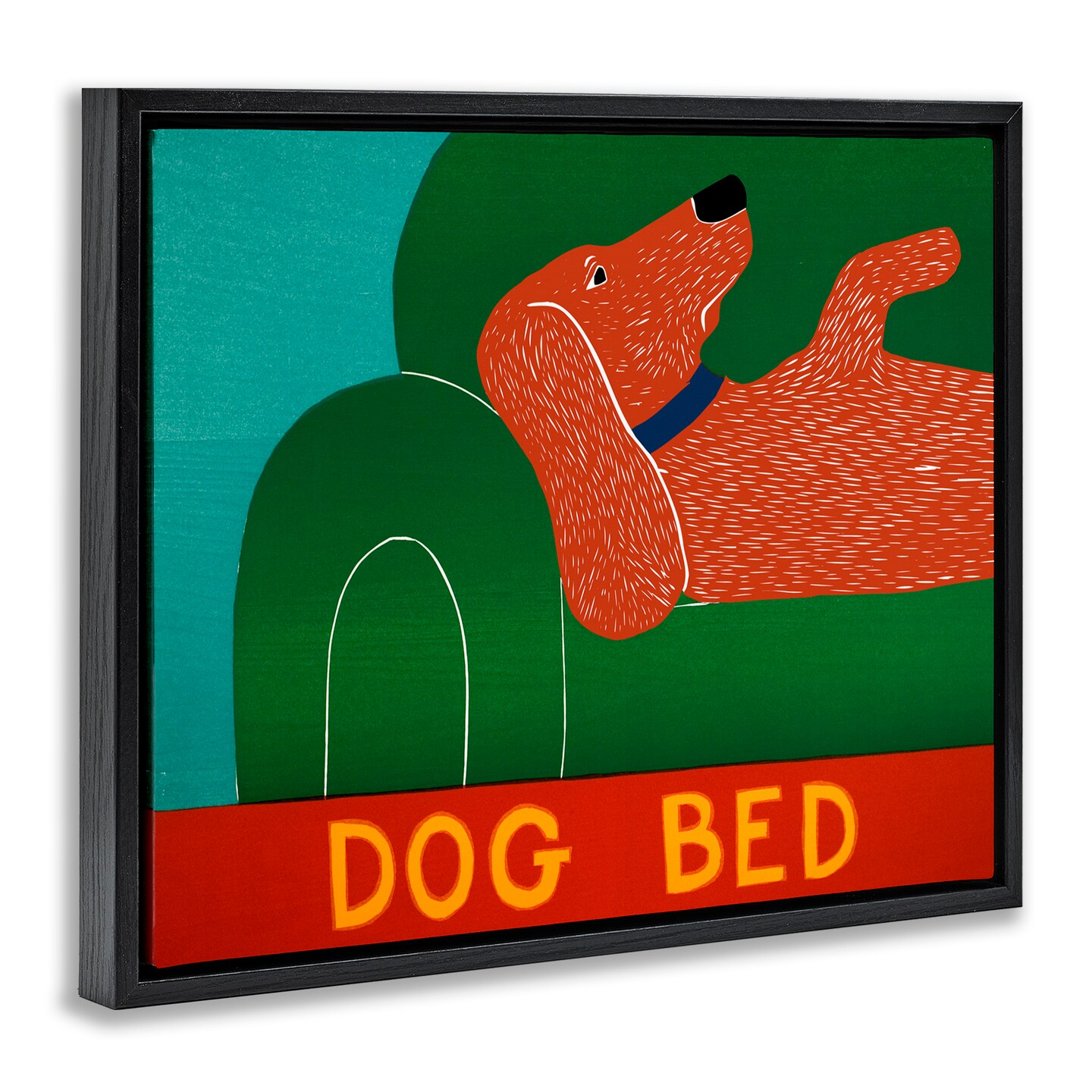 Stupell Industries Dog Bed Couch Floating Frame, design by Stephen Huneck