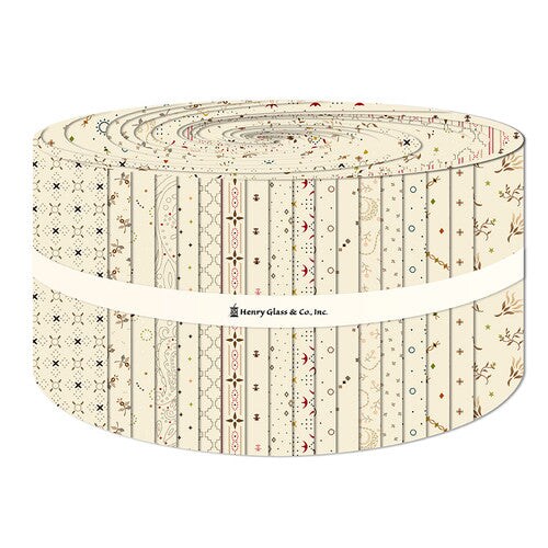 Fabric Henry Glass Precuts Buttercream & Brickle Bits 42pc 2.5" Strip Roll FB6DRHG.BTRCREAM&BRICKL