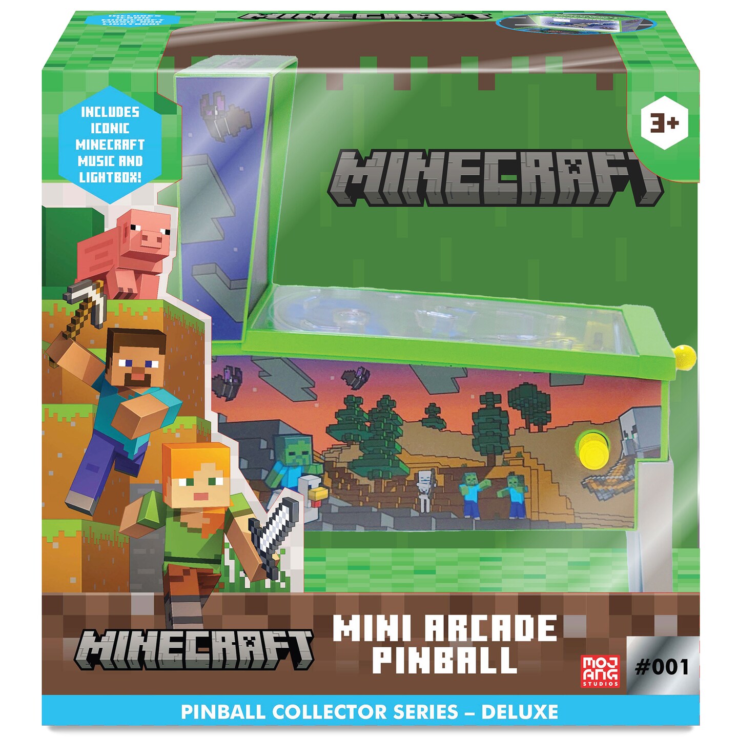 Minecraft: Mini Arcade Pinball - Deluxe Collector Series, Lights & Sounds, Classic Tabletop Game, Skill Shot Challenges, Licensed Toy, Adults-Kids 3+