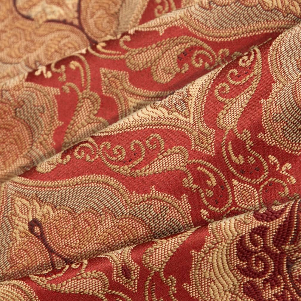 Red Damask Woven Pattern Upholstery Fabric by The Yard - SKU: Franco Sienna