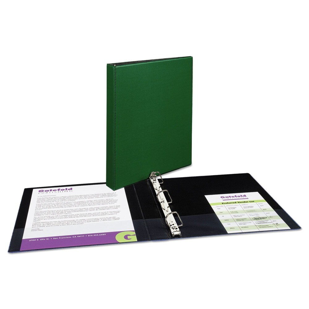 Avery 11 in. x 8.5 in. 1 in. Capacity 3 Rings Durable Non-View Binder with DuraHinge and Slant Rings - Green