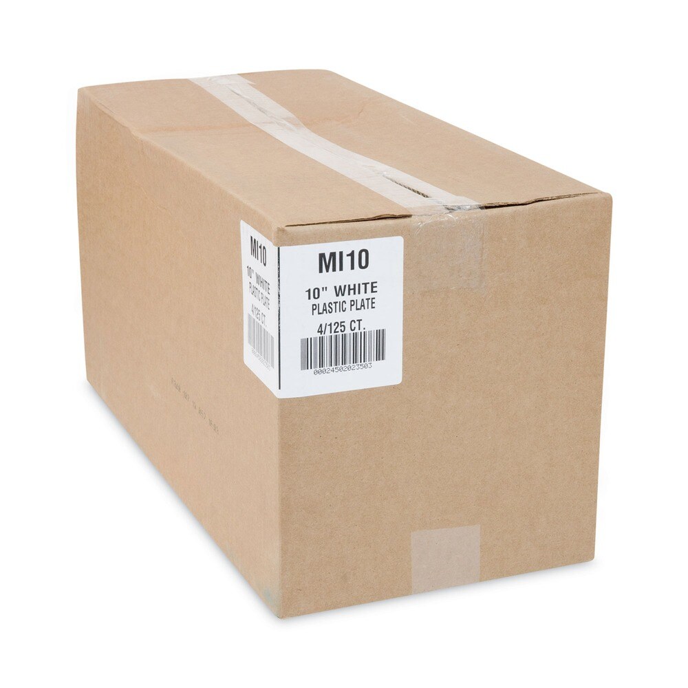 Pactiv Corp. 10.25 in. Diameter Meadoware Impact Plastic Plate Dinnerware - White (500/Carton)