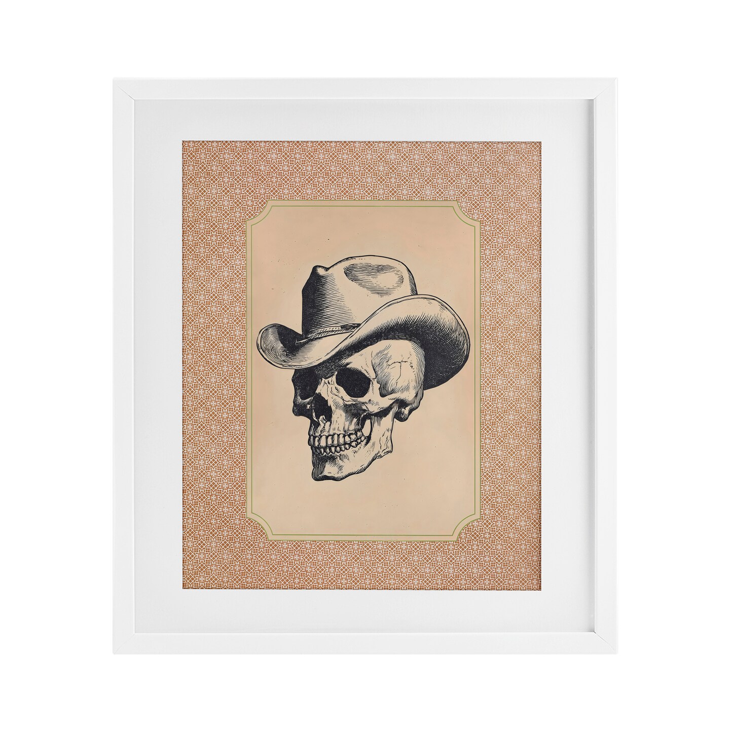 Stupell Industries Vintage Cowboy Skull Framed Print Under Glass, design by Arlington Prints
