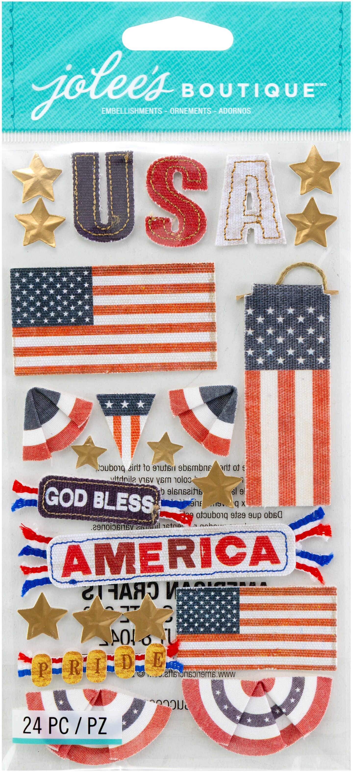 Jolee's Boutique Le Grande Dimensional Stickers - America, 18pcs