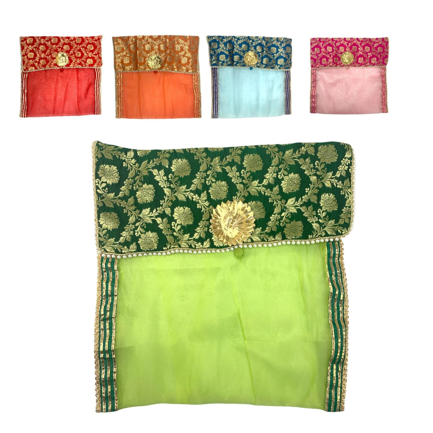 2 Pieces Saree Covers with Button Closure Saree Bags Clothes Covers Organizer for Wardrobe and Gifting Storage Wedding Favor Packing Bags Cloth Organizer Case