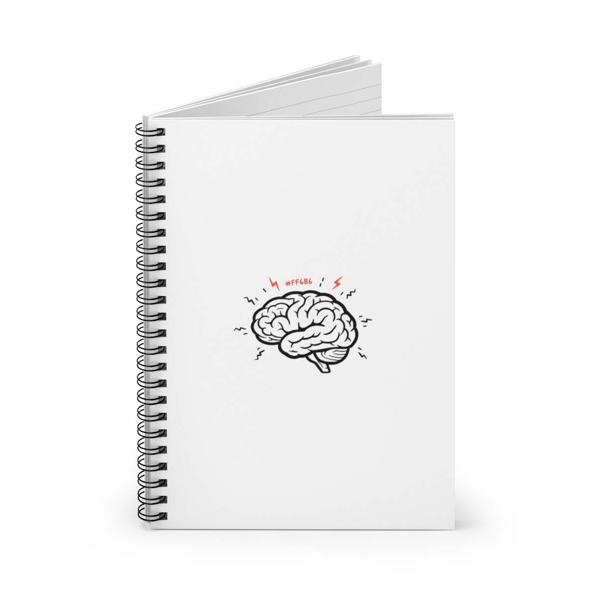 Spiral Journal Notebook, Brain Static, School Gift, Book Collector