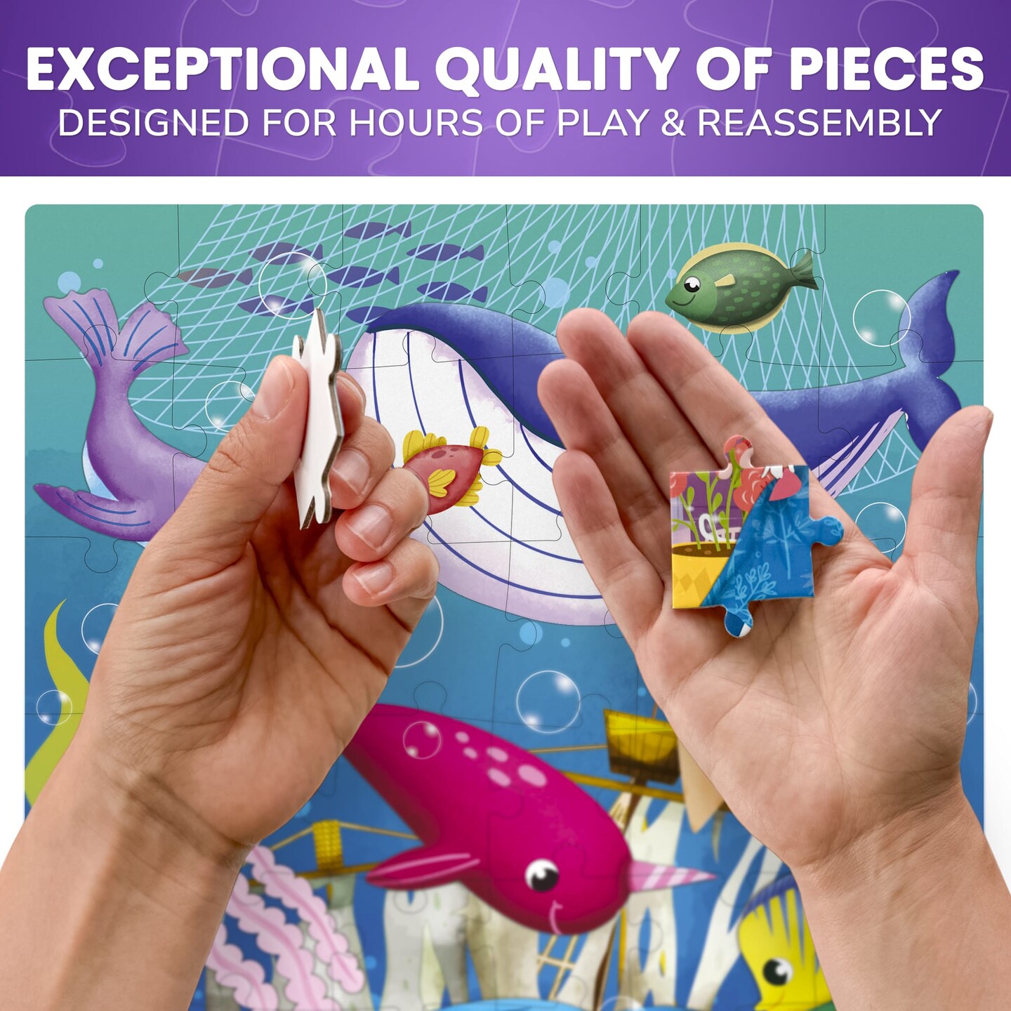 48 Pcs Jigsaw Puzzles for Kids | Insects, African & Ocean Animals