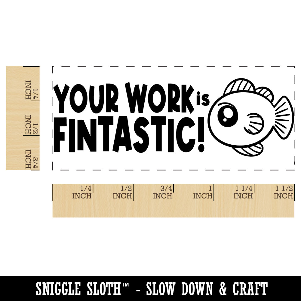 Your Work is Fintastic Fantastic Teacher Student School Self-Inking Rubber Stamp Ink Stamper
