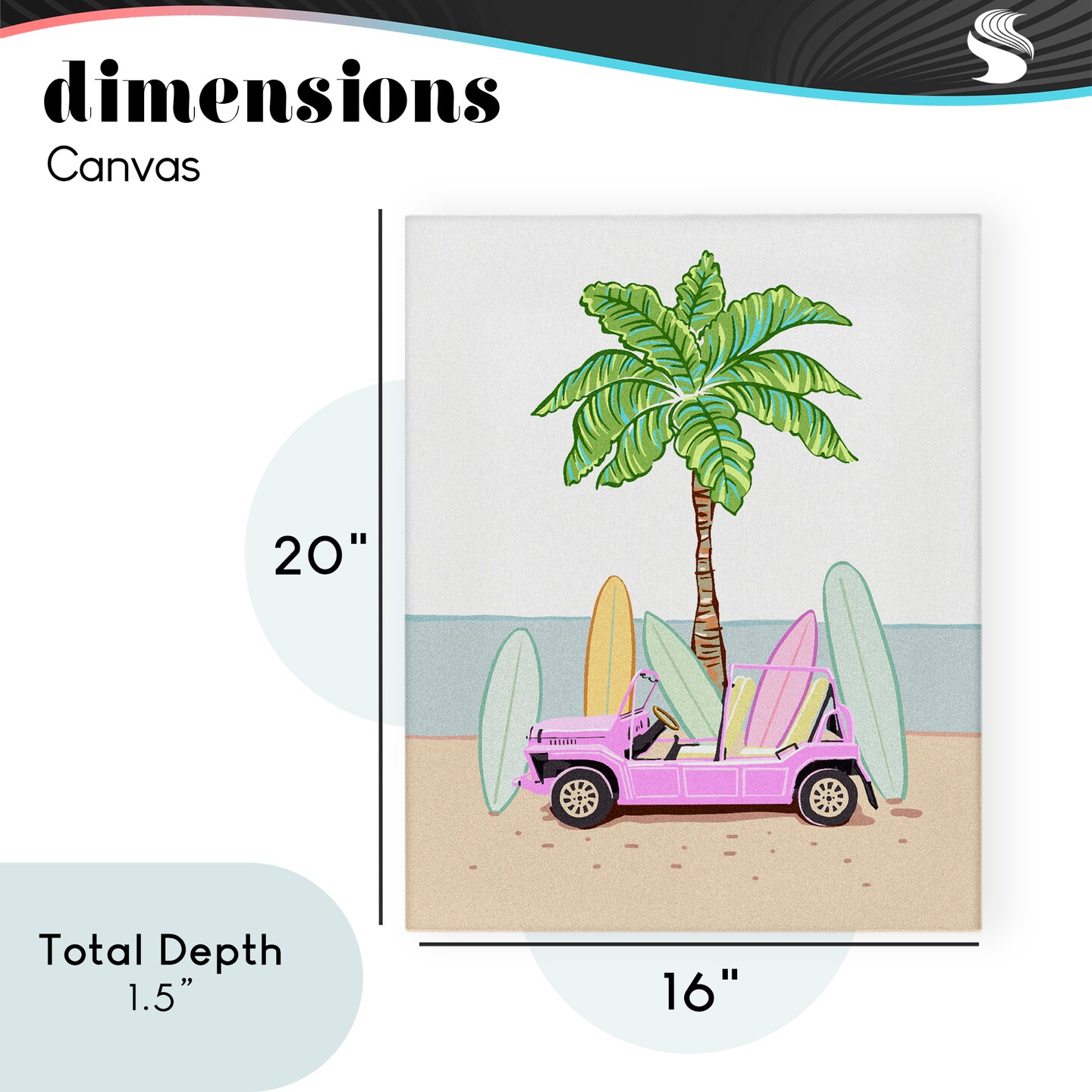 Stupell Industries Surfboard Filled Car Canvas, design by Ziwei Li