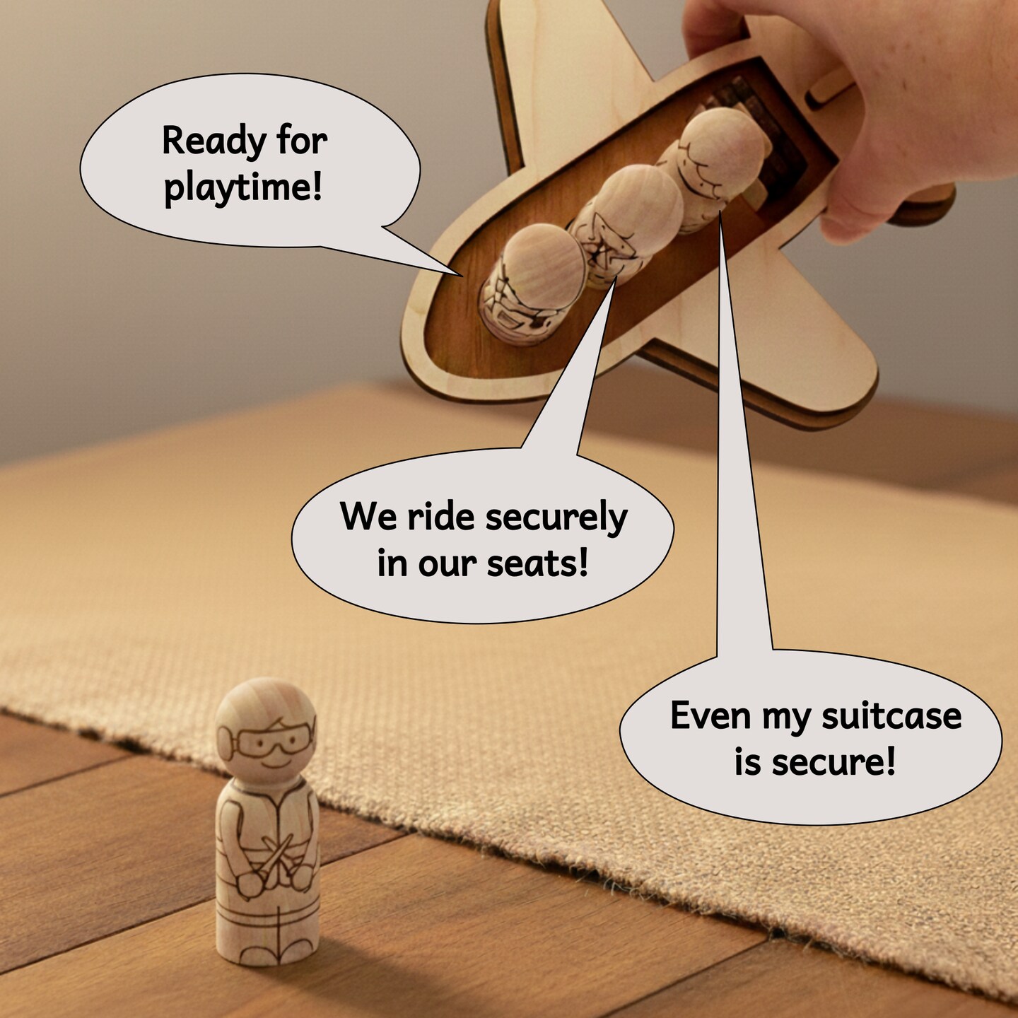 Airplane Peg Doll Set by Pegsies&#x2122;