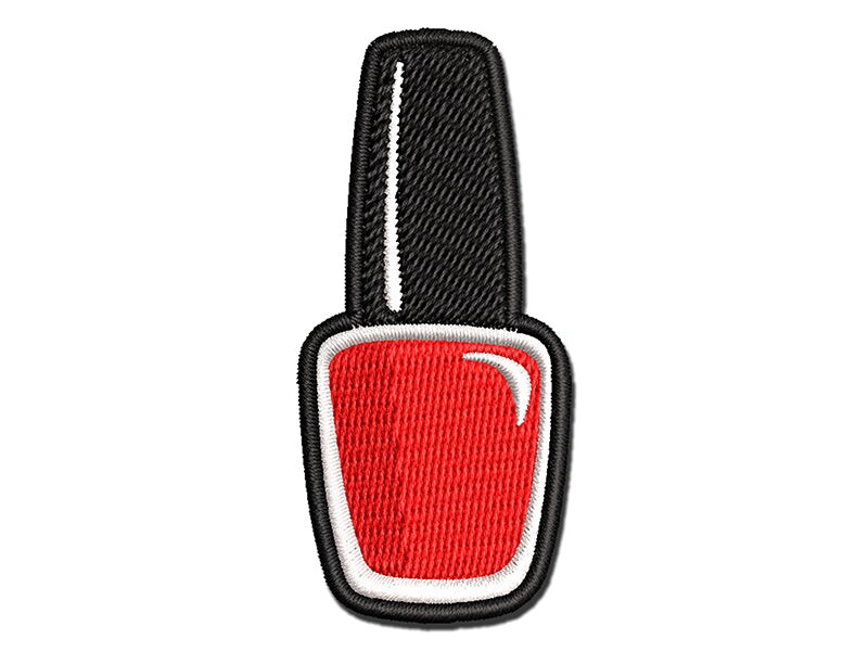 Cute Nail Polish Multi-Color Embroidered Iron-On or Hook & Loop Patch Applique