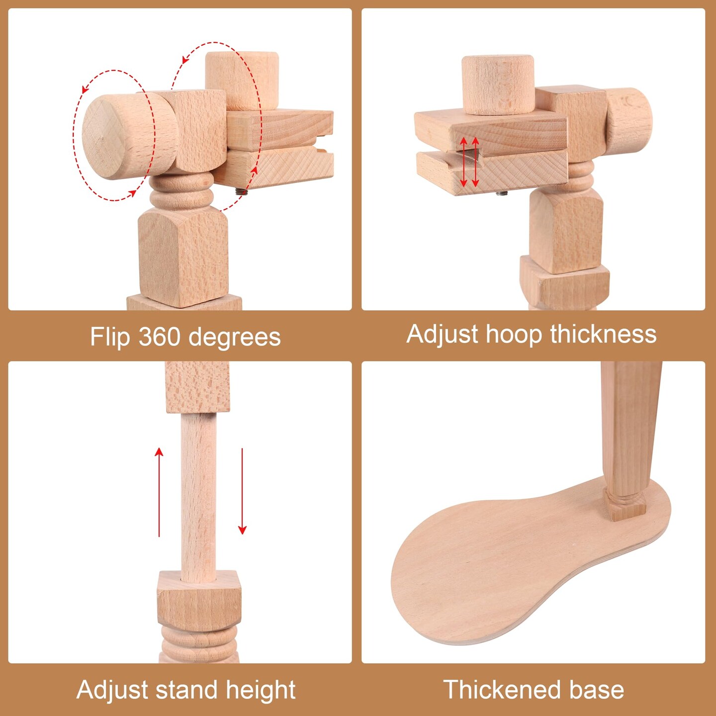 Guofa Embroidery Hoop Holder, Rotated Cross Stitch Stand, Lap Embroidery Stand for DIY Craft, Sewing Needlepoint Frame Holder