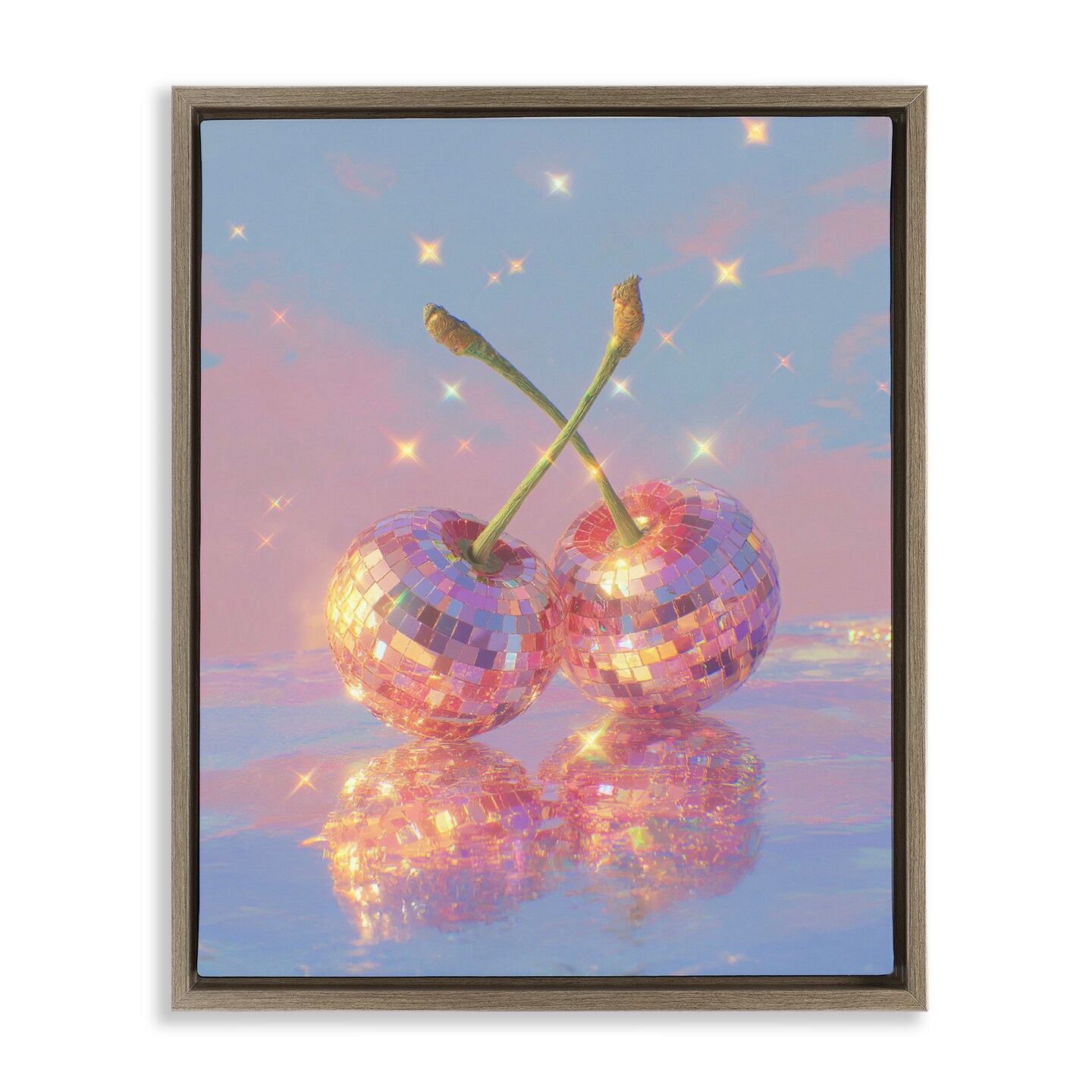 Stupell Industries Disco Cherry Reflection Floating Frame, design by Ziwei Li