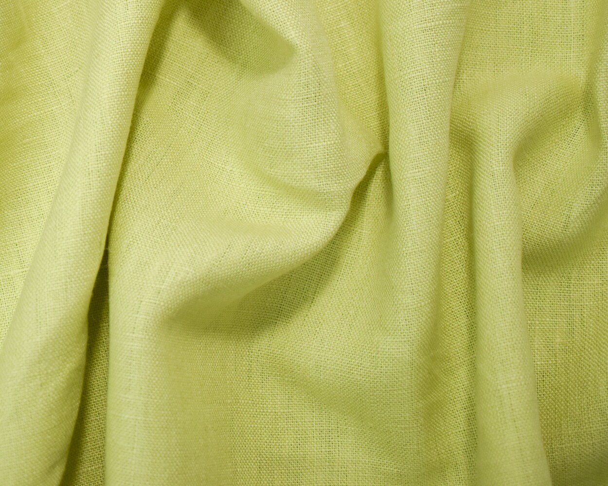 Lime Green Linen Cross Hatch Slub Solid Woven Fabric By the Yard