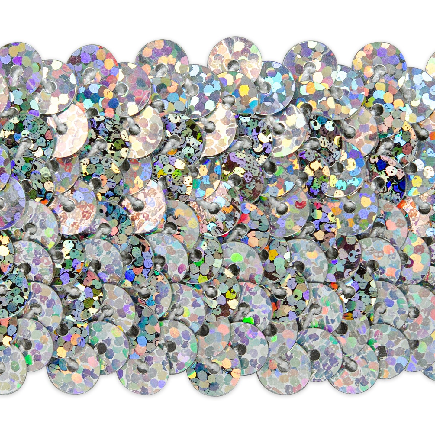 2 yards of 4 Row 1 1/2" Starlight Hologram Stretch Sequin Trim | 2 yard cut