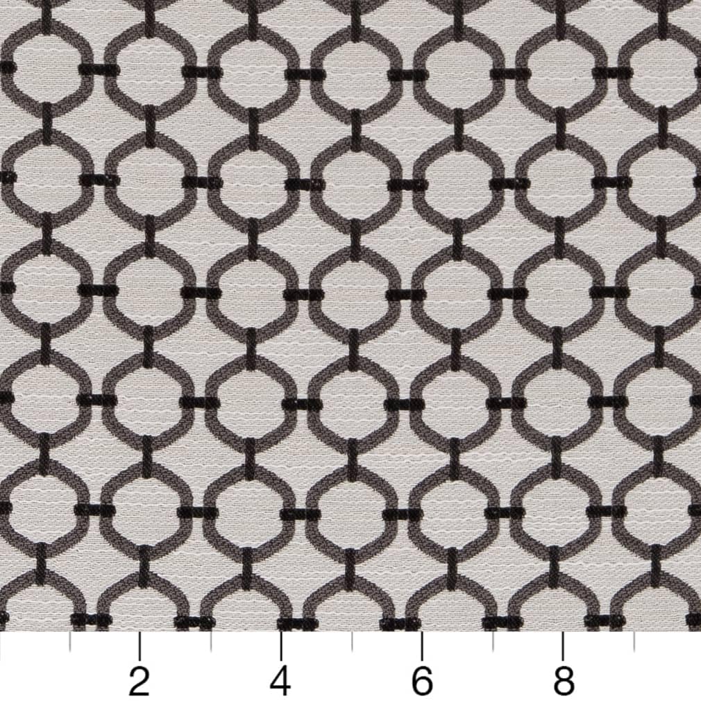 Grey Abstract Geometric Woven Pattern Upholstery Fabric by The Yard - SKU: Ledger Charcoal