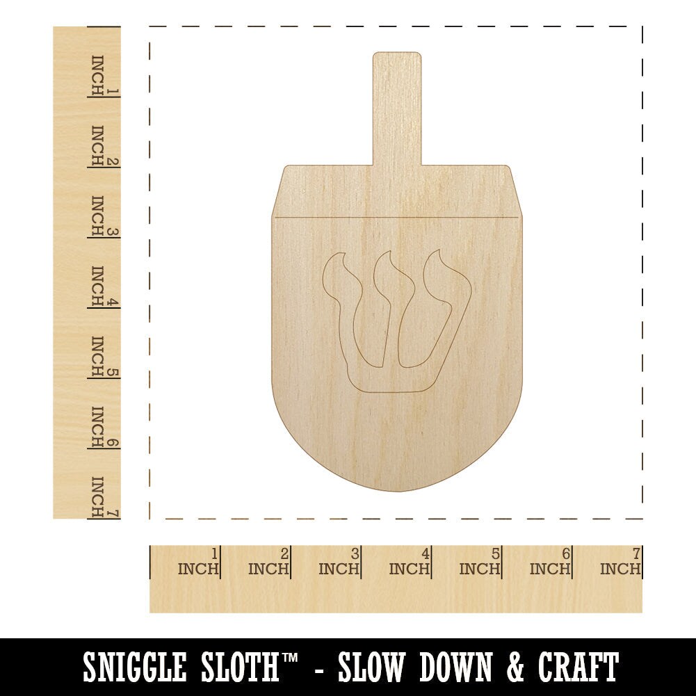 Dreidel Dreidl Jewish Hanukkah Unfinished Wood Shape Piece Cutout for DIY Craft Projects