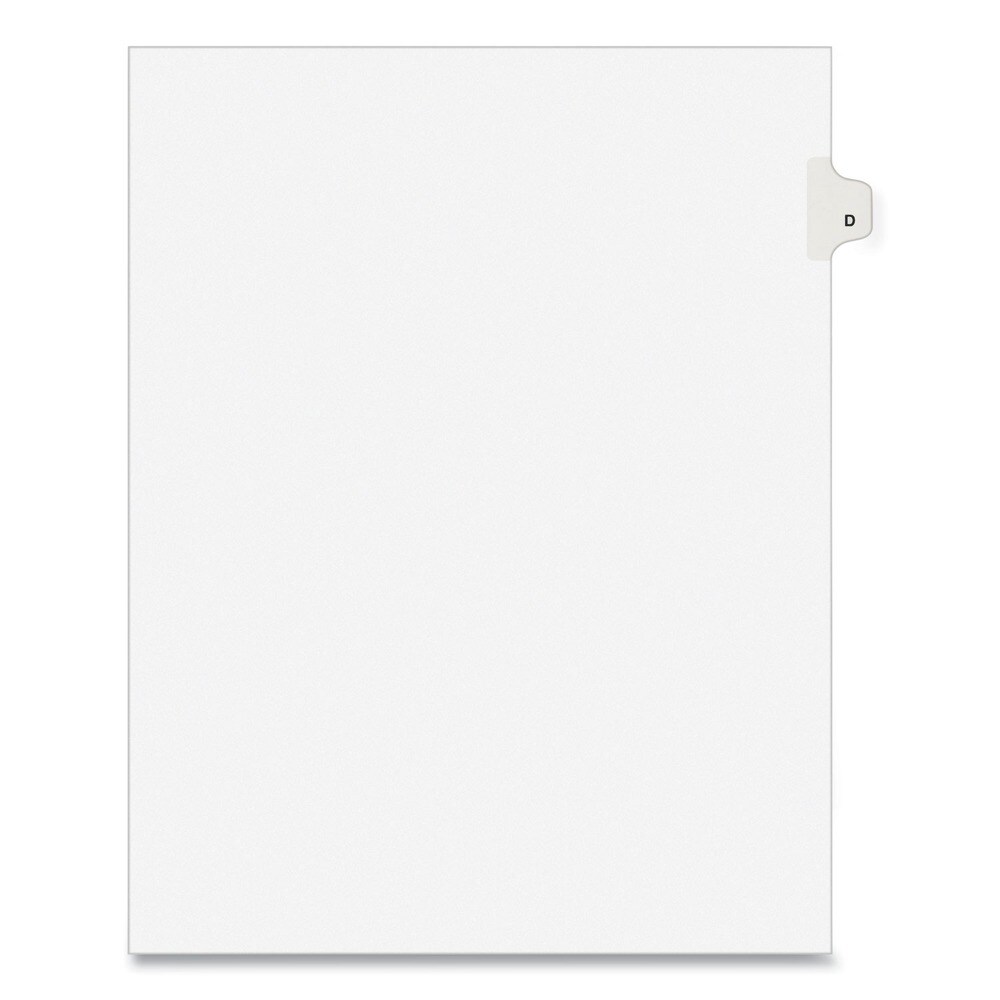 Avery 11 in. x 8.5 in. 26-Tab D Avery Style Preprinted Legal Exhibit Side Tab Index Dividers - White (25/Pack)