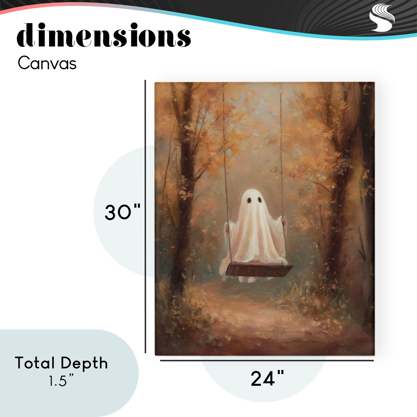 Stupell Industries Eerie Swinging Ghost Canvas, design by Arlington Prints