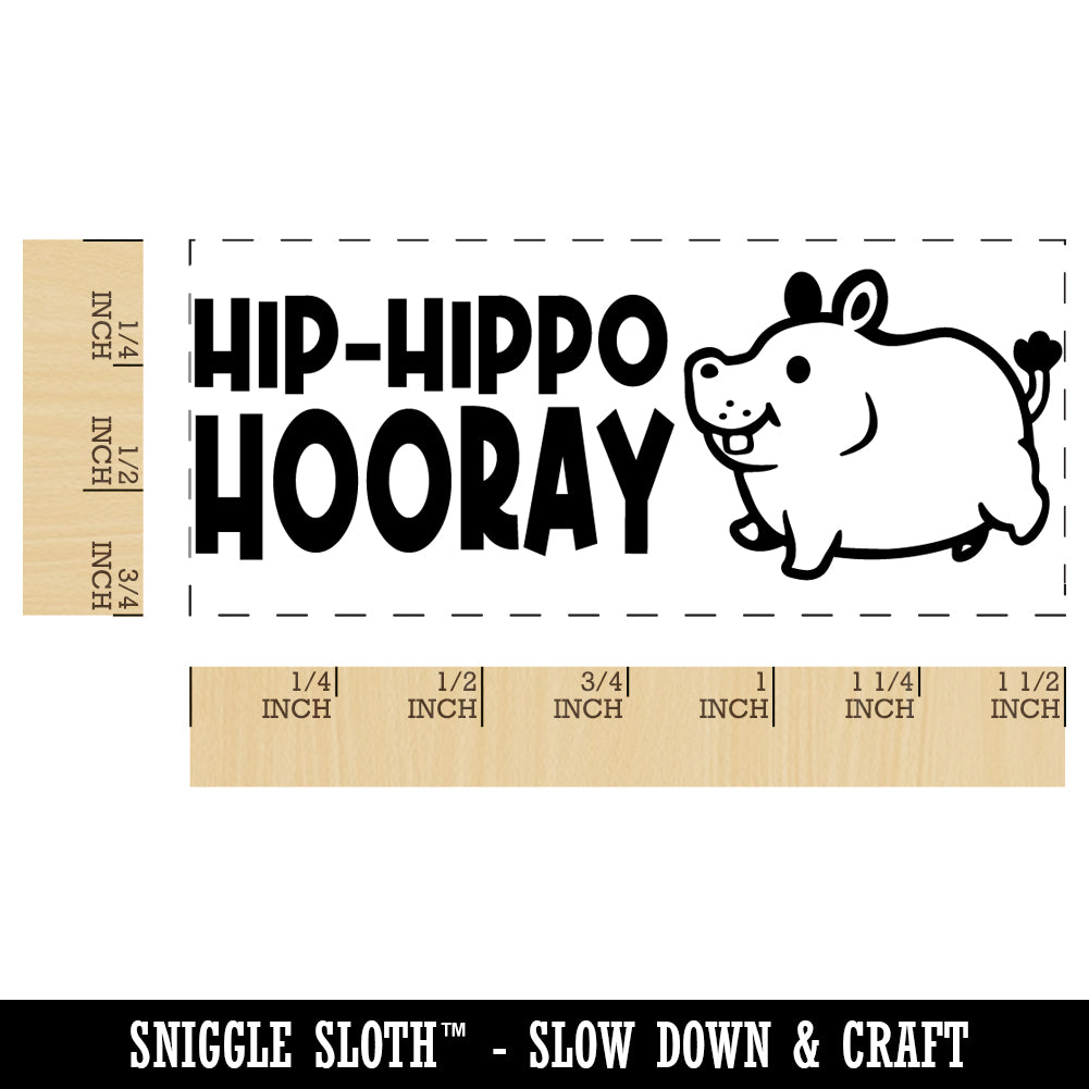Hip-Hippo Hooray Teacher Student School Self-Inking Rubber Stamp Ink Stamper