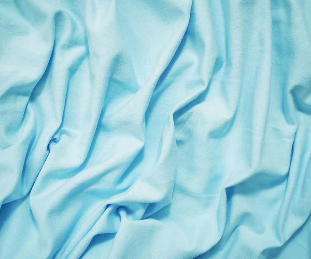 Light Blue Solid Cotton Spandex Knit Fabric - 10 oz - Reorderable By the Yard