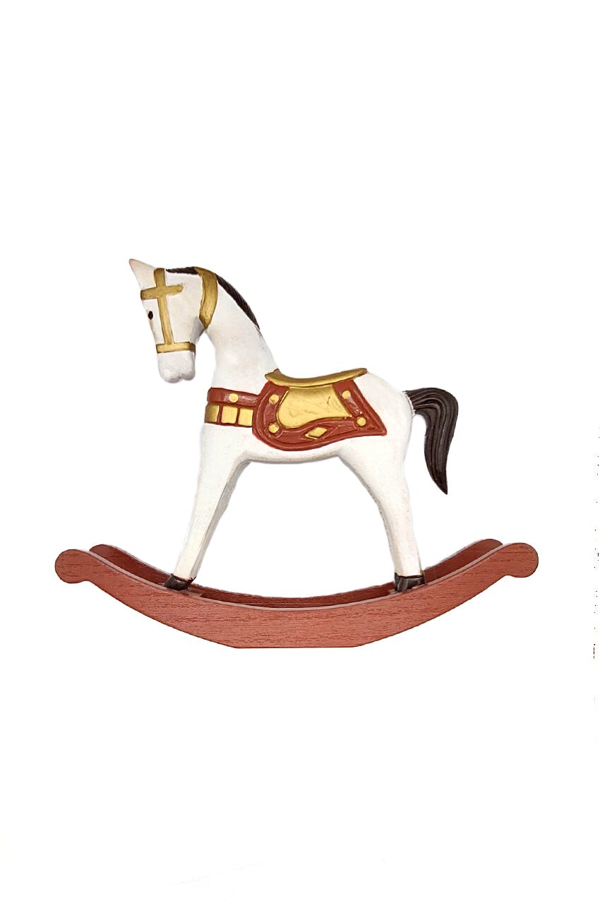 White Rocking Horse - Christmas Decoration by Wizardi F07M4-7-XY22-2A11810A