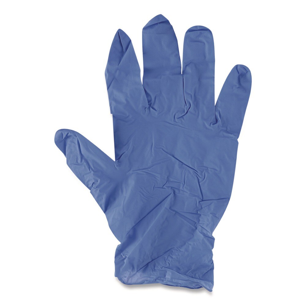 Boardwalk 380 Series 4 mil Thick 9.5 in. Long Powder-Free Disposable General-Purpose Nitrile Gloves - Medium, Blue (100/Box)