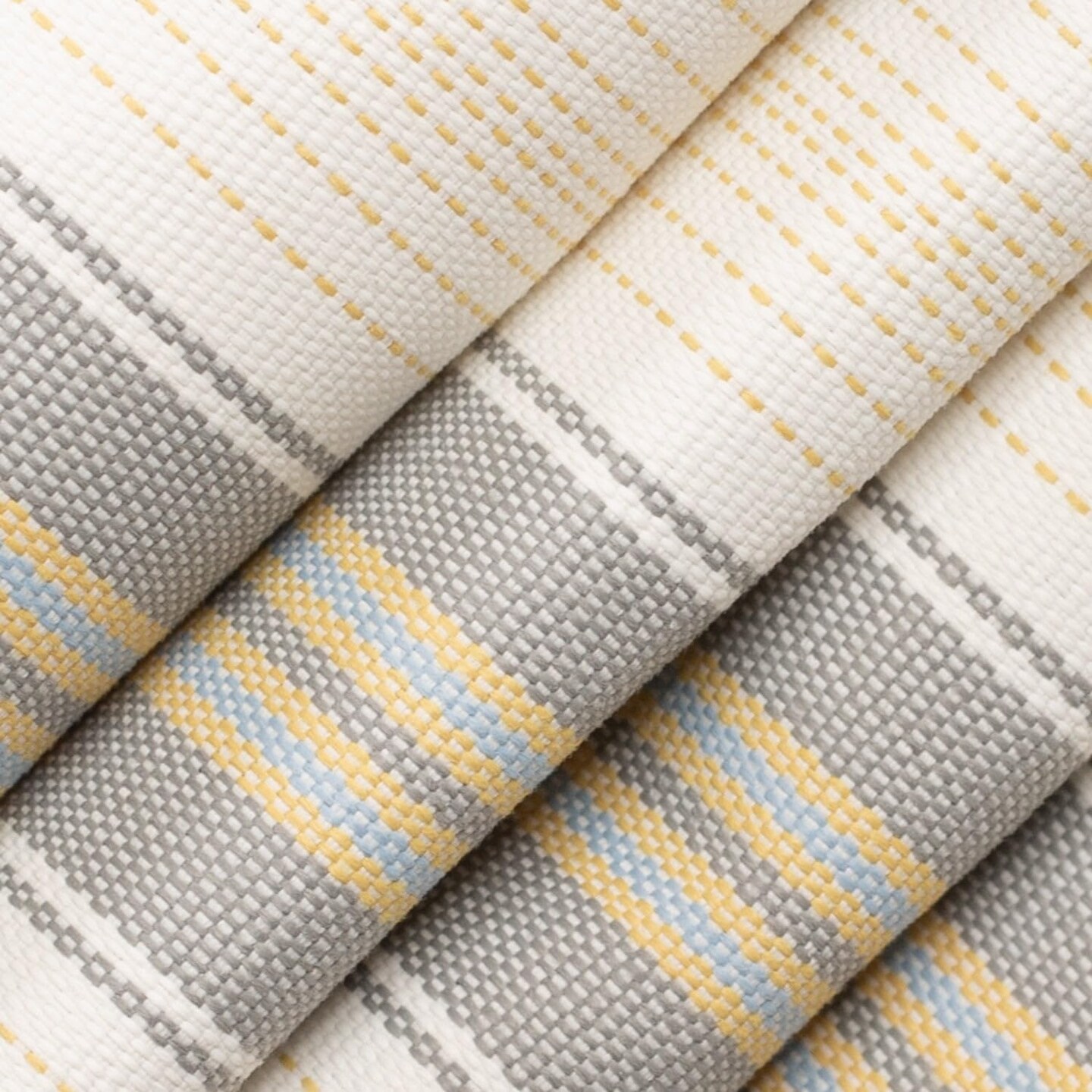 Yellow Gold Performance Grade Pet Friendly Woven Stripe Pattern Upholstery Fabric by The Yard - SKU: Solomon Citron