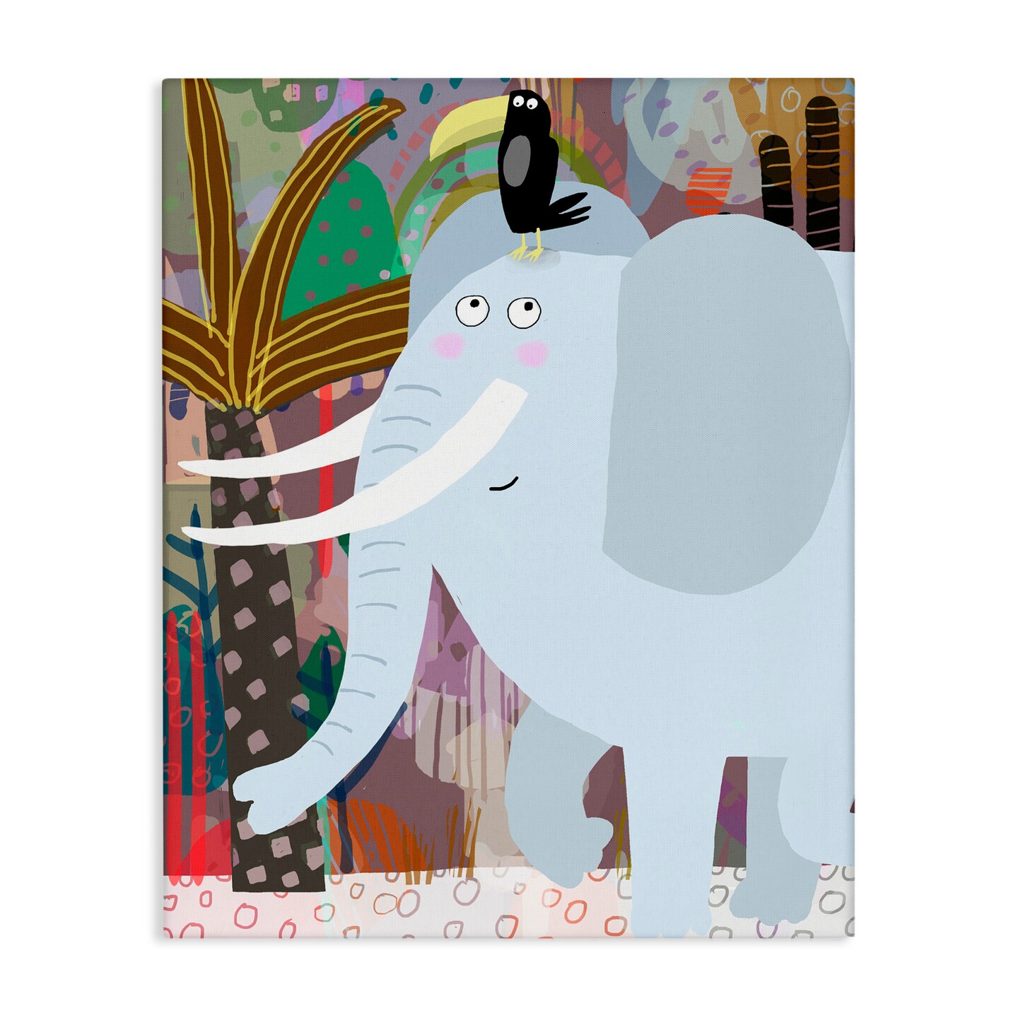 Stupell Industries Elephant & Toucan in Jungle Canvas, design by Carla Daly