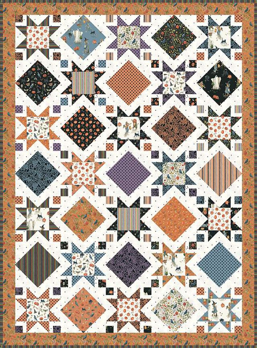 Fabric Riley Blake Stars and Windows Trick or Treat Quilt Kit KT-15960