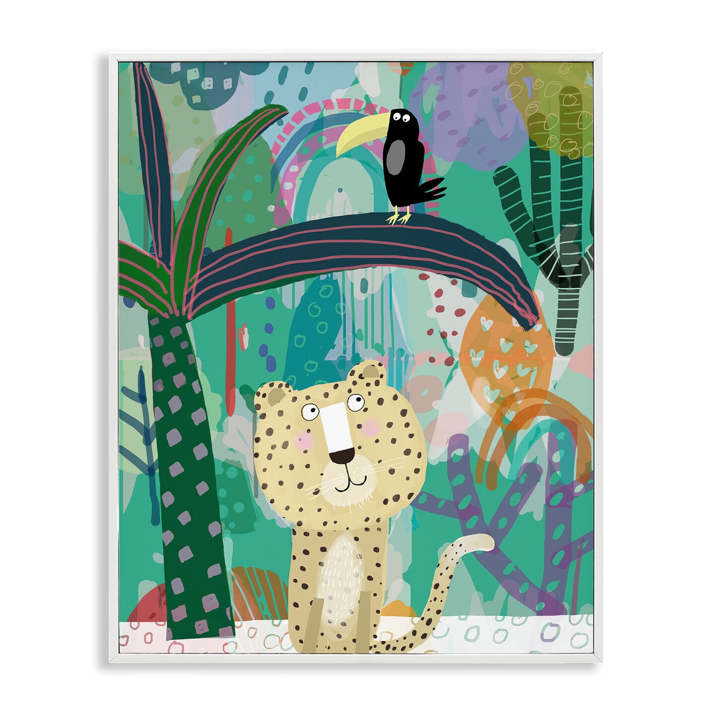 Stupell Industries Jungle Cheetah & Toucan Framed Giclee, design by Carla Daly