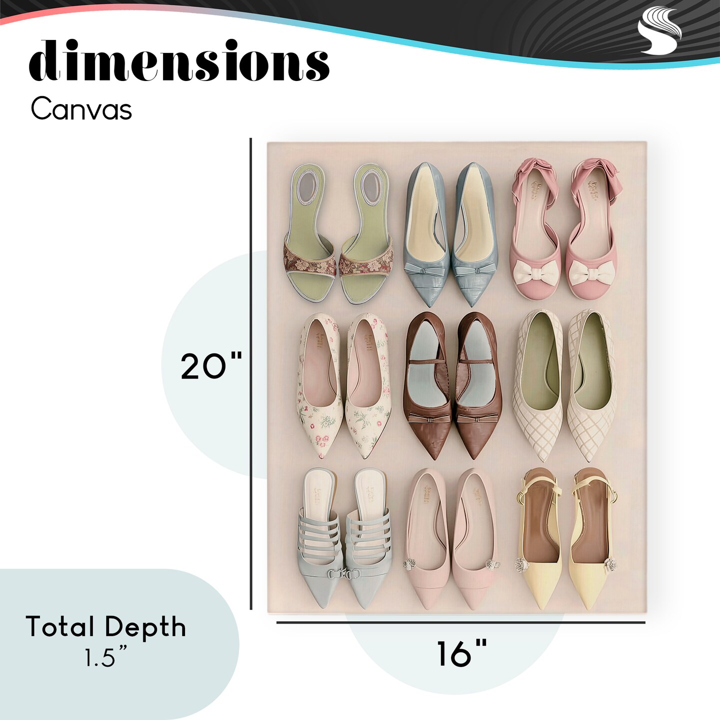 Stupell Industries Beatrice's Closet Shoes Canvas, design by Annabelle Hall