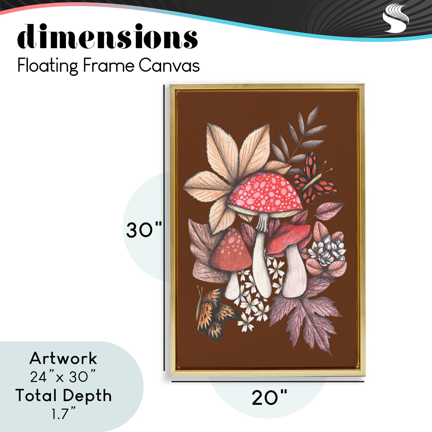 Stupell Industries Autumnal Mushrooms Magic Floating Frame, design by Cecilia Battaini