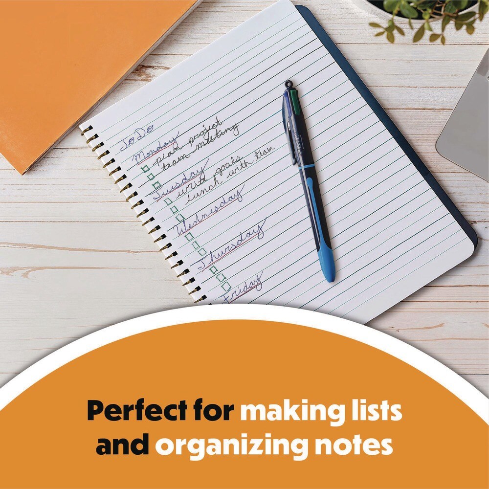 BIC 4-Color Smooth Medium 1 mm Retractable Ballpoint Pen - Multicolor (3/Pack)