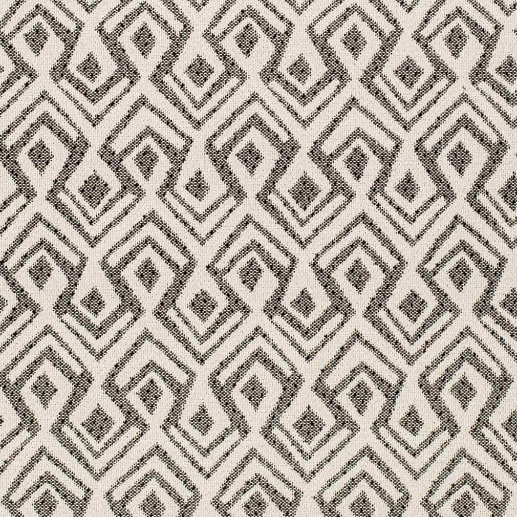 Black Performance Abstract Global Woven Pattern Upholstery Fabric by The Yard - SKU: Joni Ebony