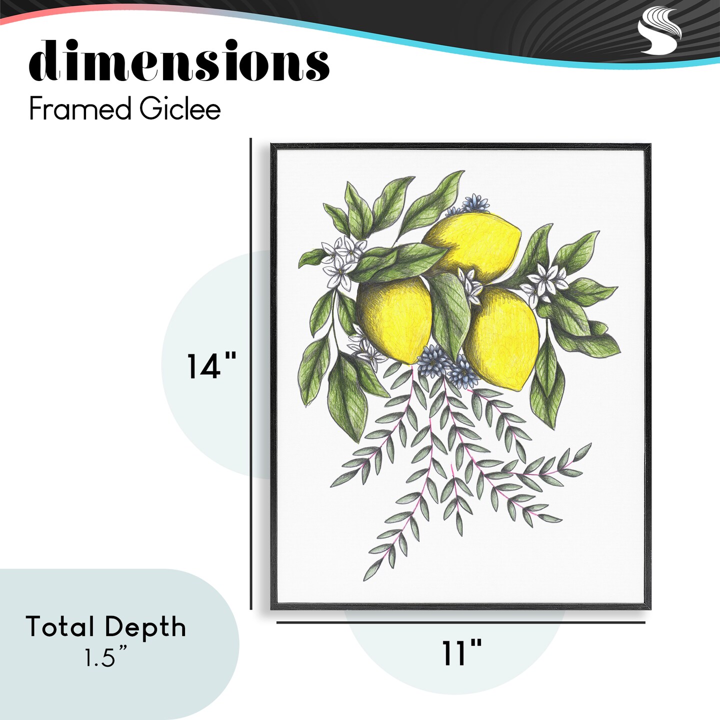 Stupell Industries Lemons & Flowers Vintage Sketch Framed Giclee, design by Cecilia Battaini