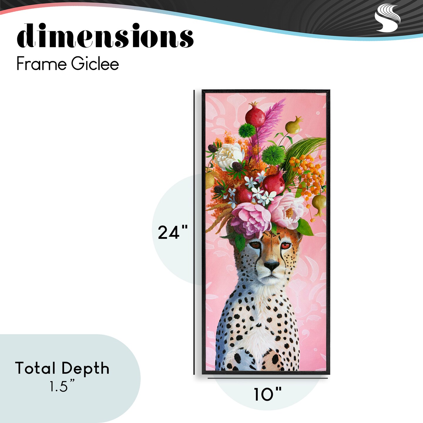 Stupell Industries Serious Cheetah & Florals Framed Giclee, design by Heather Gauthier