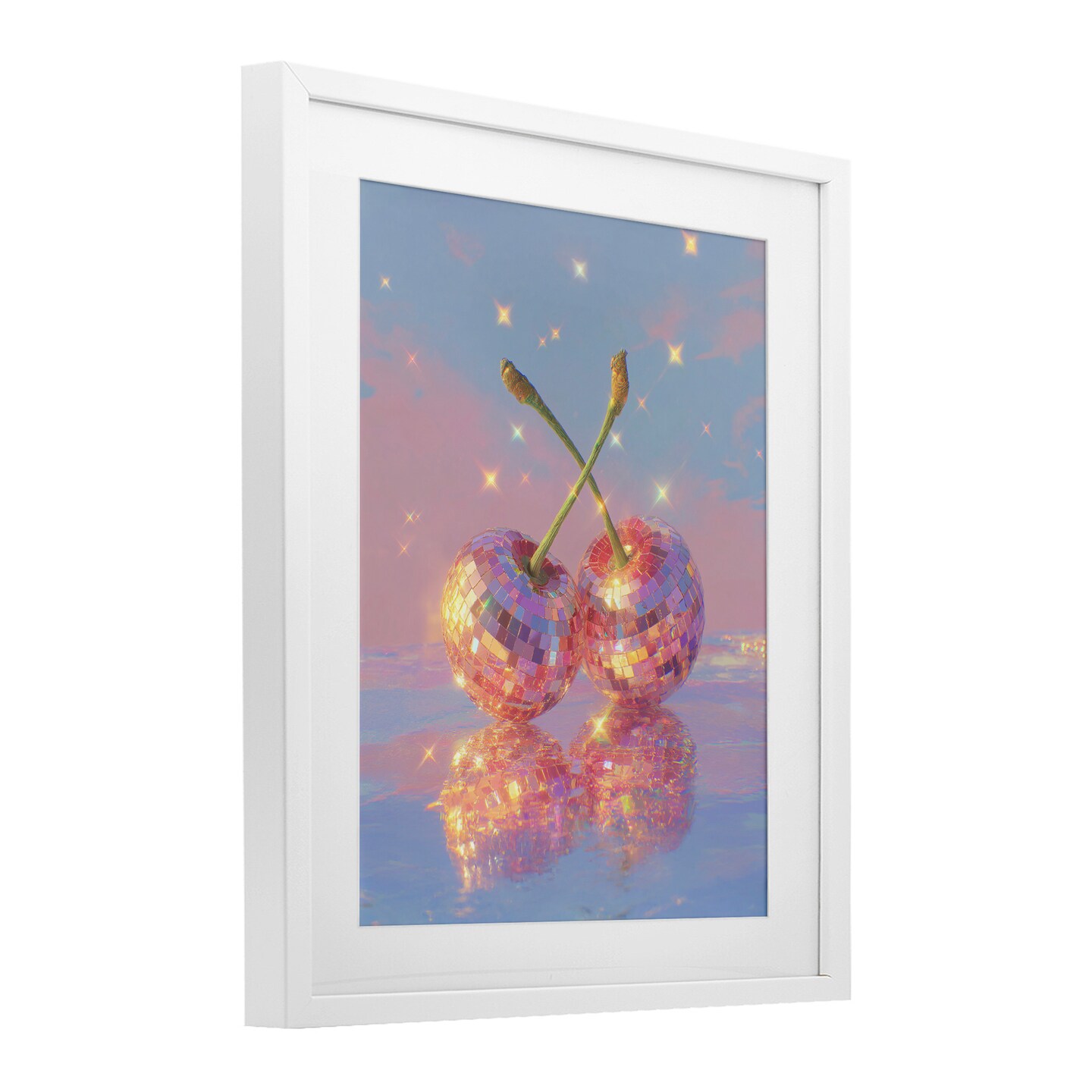 Stupell Industries Disco Cherry Reflection Framed Print Under Glass, design by Ziwei Li