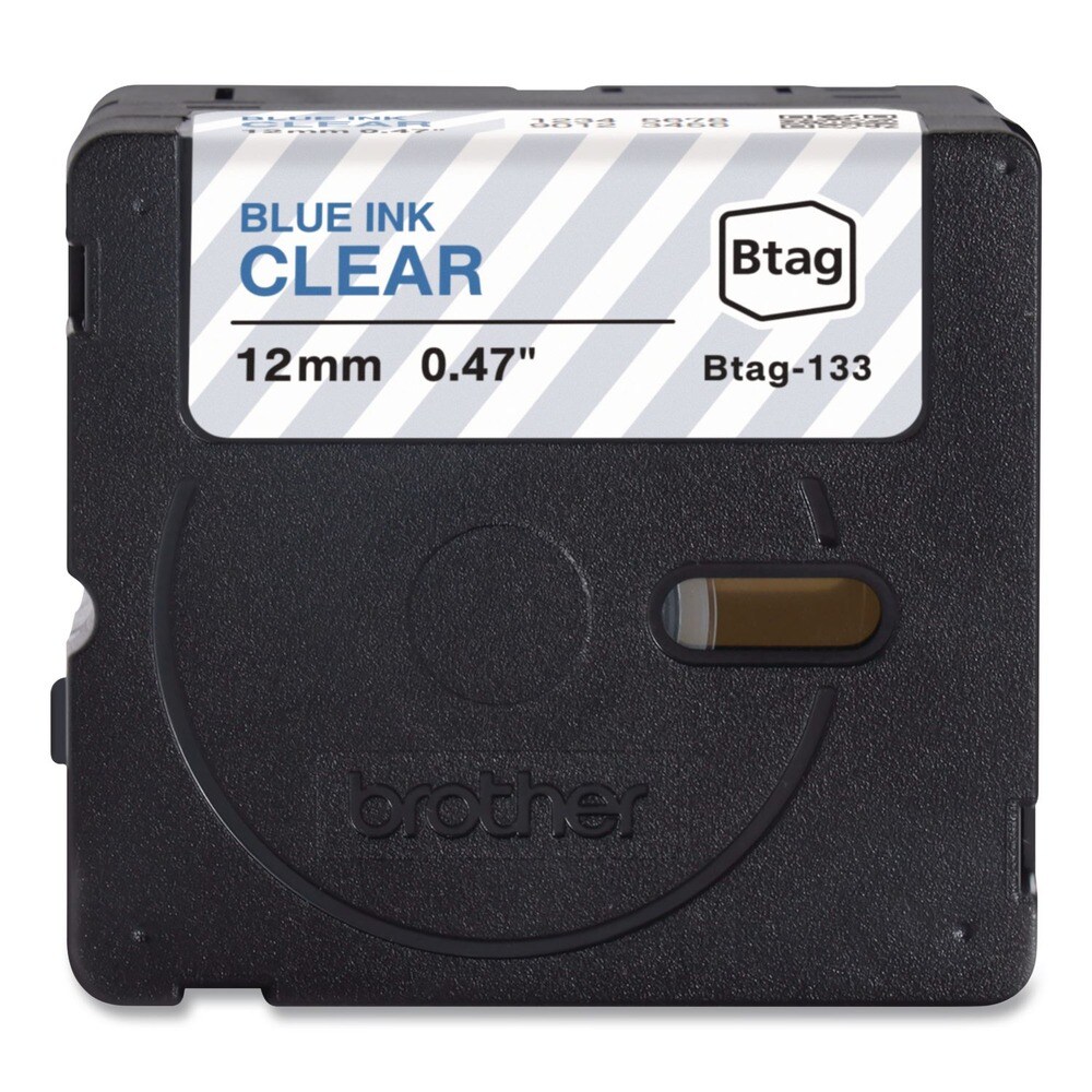 Brother P-Touch 0.47 in. x 13.1 ft. Genuine P-Touch BTAG Label Tapes - Blue on Clear